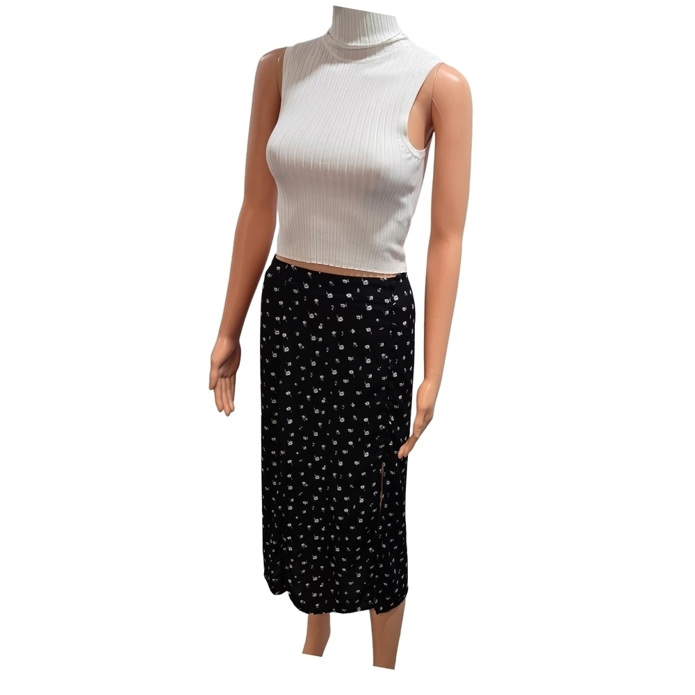 H&M Black and White Midi Pencil Skirt (New)